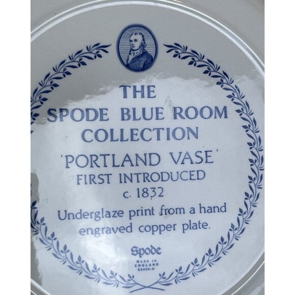 Vintage SPODE England Blue Room Collection Dinner Plate 10 1/2" Portland Vase - Picture 8 of 9